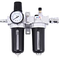 MuGuang Filtro de Aire 1-4&quot- BSP Pulgada Filtro De Aire Regulador del Compresor de Aire Agua Separador con Manómetro